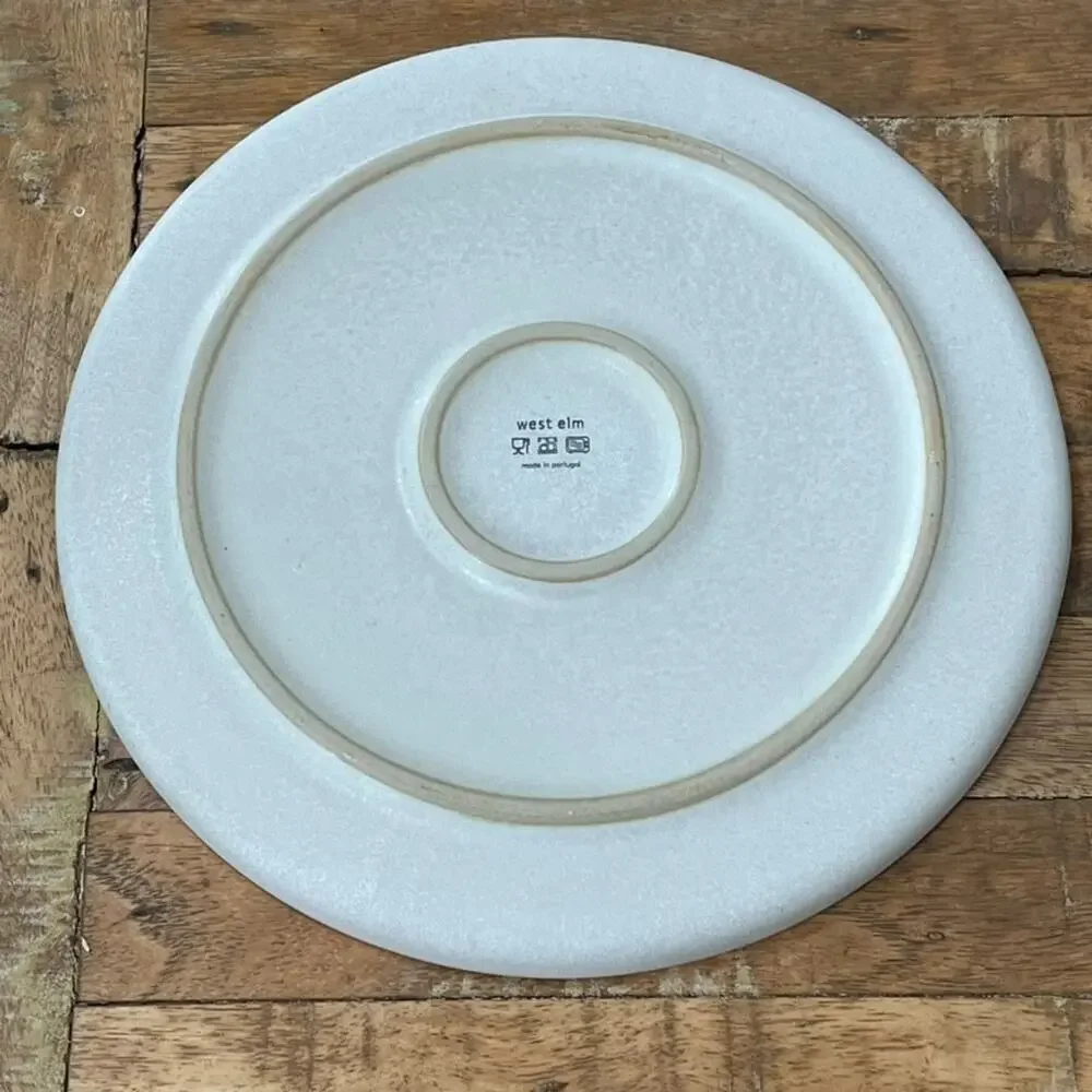 West Elm Kanto Off White Dinner Salad Plate Set Stoneware Made In Portugal Matte